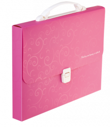 Портфель пластиковий A4 1 відділення 35мм рожевий  BAROCCO BUROMAX BM.3719-10