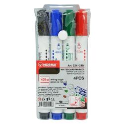 Набір маркерів для роботи на  дошці 2,5-3,5мм 4 кольори 224-24N NORMA