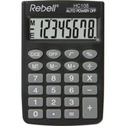 Калькулятор 8-ми розрядний 125*100*27мм кишеньковий Rebell  НC-108