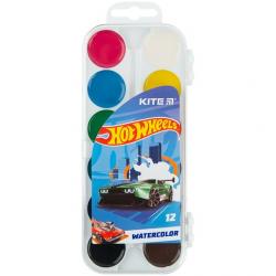 Фарби акварельні 12 кольорів Hot Wheels Kite HW23-061