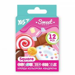 Крейда кольорова квадратна 12 штук Sweet Cream YES 400468
