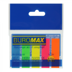 Индексы пластиковые 5 цв/25 шт 45*12 мм  Neon  BUROMAX ВМ.2302-98