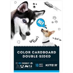 Картон кольоровий двосторонній  Dogs  А5 10 аркушів KITE K22-289