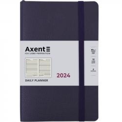 Щоденник датований А5 Partner Soft Skin AXENT  синій м'яка обкл.,на гумці 8810-24-02-A