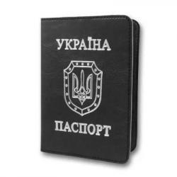 Обкладинка на паспорт 10*13,5 см чорна екошкіра BRISK ОВ-8чорна