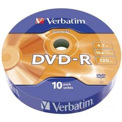 Диск DVD-R  4,7 Gb 16x bulk 10 штук  Verbatim 