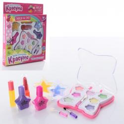 Косметика детская бабочка, тени, лак, помада, кисточки M 4738 RU