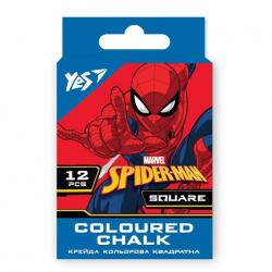 Крейда кольорова квадратна 12 штук  Marvel Spiderman YES 400469