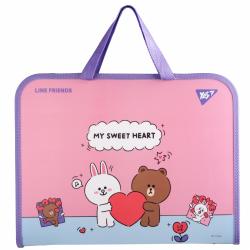 Портфель дитячий пластиковий з тканинними ручками В4 Line Friends Choco And Cony Yes 492239