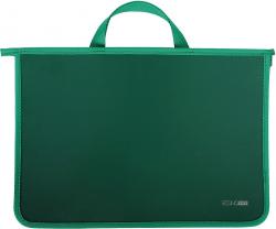 Портфель пластиковий на блискавці зелений ECONOMIX E31630-04