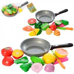 Продукти на липучці на липучці (овочі/фрукти, сковорідка, дощечка) 2 види 7013C