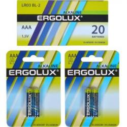 Батарейка щелочная Ergolux AAA LR03 BL-2 Alkaline