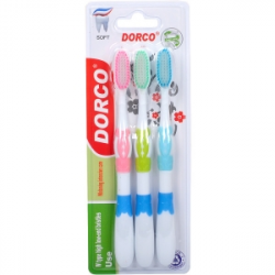 Набор зубных щеток Dorco Soft на упаковке 3 шт D-506