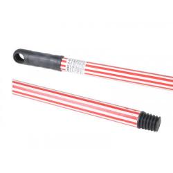 Ручка для мітли, швабри прогумована 120см червоно-біла Metalstick 120REZ-R-RO