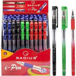 Набір ручок (чорна, червона, синя, зелена) 50 штук  0.7 мм I-Pen RADIUS 48224