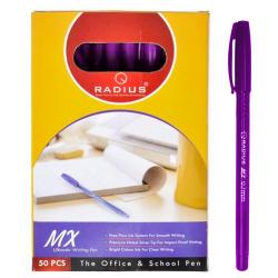 Ручка кулькова фіолетова 0.7 мм тонований корпус MX RADIUS 77944