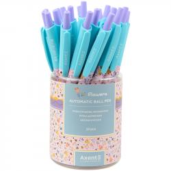 Ручка кулькова синя 0,5мм автоматична  Flowers  Axent AB1090-25-A