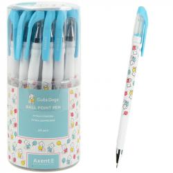 Ручка кулькова синя  Cute dogs  Axent AB1049-40-A