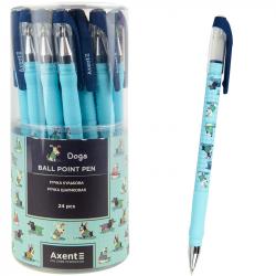 Ручка кулькова синя  Dogs  Axent AB1049-31-A