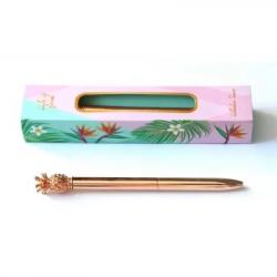 Ручка подарочная шариковая металлическая розовое золото Life Ананас WB119