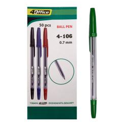 Ручка кулькова 4Office 0,7мм зелена 4-106