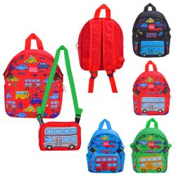 Рюкзак дитячий Машинки 2в1: знімна сумочка 18х12 см і рюкзак 21х26х11 см C15704