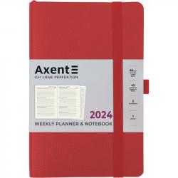 Щоденник датований А5 Partner Soft Skin AXENT червоний м'яка обкл.,на гумці 8509-24-06-A