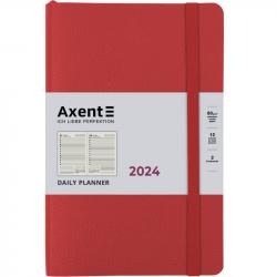 Щоденник датований А5 Partner Soft Skin AXENT  червоний м'яка обкл.,на гумці 8810-24-06-A