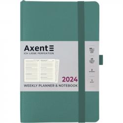 Щоденник датований А5 Partner Soft Skin AXENT  сіро-лазурний м'яка обкл.,на гумці 8509-24-48-A