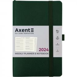 Щоденник датований А5 Partner Soft Skin AXENT  темно-зелений м'яка обкл.,на гумці 8509-24-23-A