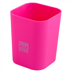 Стакан для ручок пластиковий рожевий  Rubber Touch  BUROMAX BM.6352-10