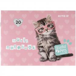 Зошит для нот 20 аркушів А5 Studio Pets Kite SP21-405