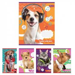 Зошит для нот А5 12 аркушів Pets in headphone 1Вересня 764881