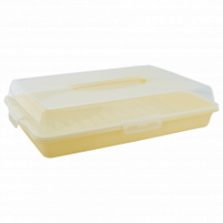 Тортовница прямоугольная, цвет желтый/прозрачный Алеана 169057-жовт