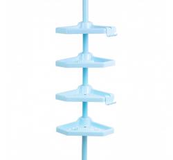 Кутова полиця для ванної сталеві трубки блакитна PrimaNova N01-02