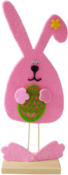 Виріб декоративний з фетру Кролик 25 см рожевий Гулівер 125172