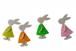 Виріб декоративний з фетру Кролик в сукні 8 см 4 штуки Гулівер 125176