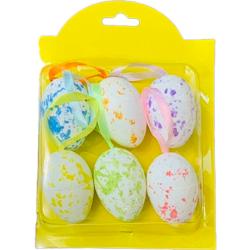 Виріб декоративний Пасхальні яйця підвіска 6 штук MA22-30