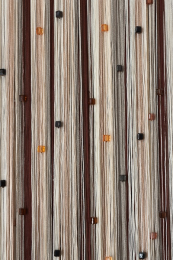 Шторы нити Радуга Стеклярус белый серебристый шоколадний и бежевый с квадратным шоколадным и черным камнем № 107