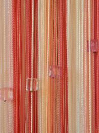 Шторы нити Радуга Стеклярус белый розовый фрезовый с квадратным прозрачным камнем № 1+5+6
