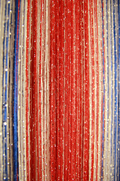 Шторы нити Радуга Дождь с серебристым люрексом белый красный электрик № 1+17+208