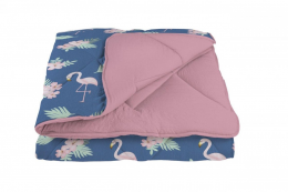 Одеяло  WASHED COTTON  150*210 см Розовый фламинго (комбинированный) (350 г/м2)