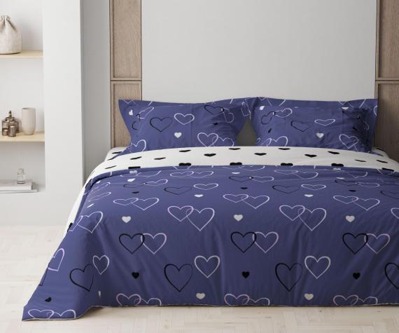 Фото Комплект постільної білизни  ТЕП  NAVY BLUE LOVE, 70x70 полуторний