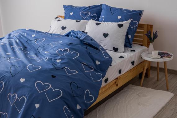 Фото Комплект постільної білизни  ТЕП  NAVY BLUE LOVE, 70x70 полуторний