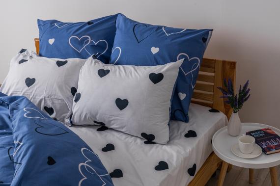 Фото Комплект постільної білизни ТЕП  Happy Sleep  NAVY BLUE LOVE 31, 50x70 полуторний