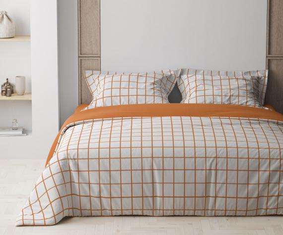 Фото Комплект постільної білизни ТЕП  Happy Sleep  TERRACOTTA Check, 50x70 двоспальний