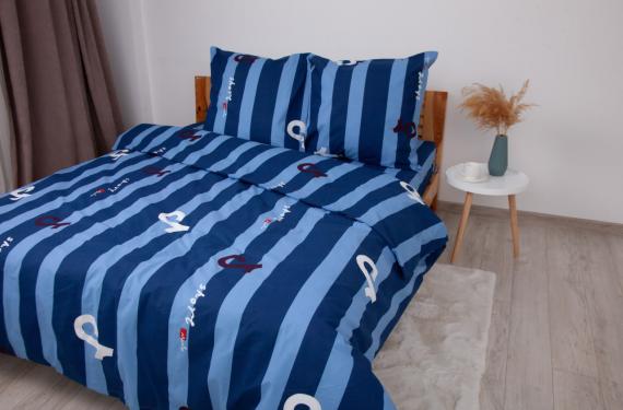 Фото Комплект постільної білизни ТЕП  Soft dreams  Line Blue, 70x70 євро