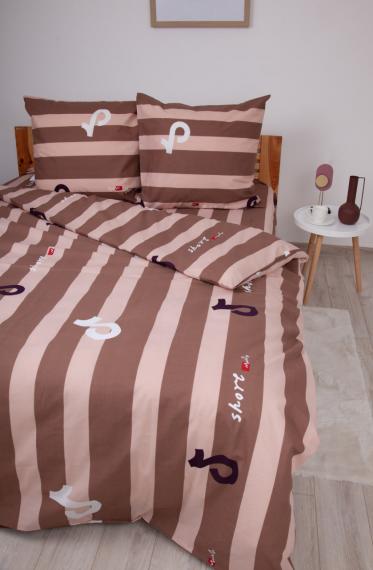 Фото Комплект постільної білизни ТЕП  Soft dreams  Line Brown, 70x70 євро