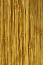 Шторы нити Стеклярус золото с тройными биконусными золотыми камнями № 16