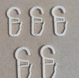 Крючки для трубчатого карниза на пластиковое, деревянное кольцо (100шт./уп.) Белый